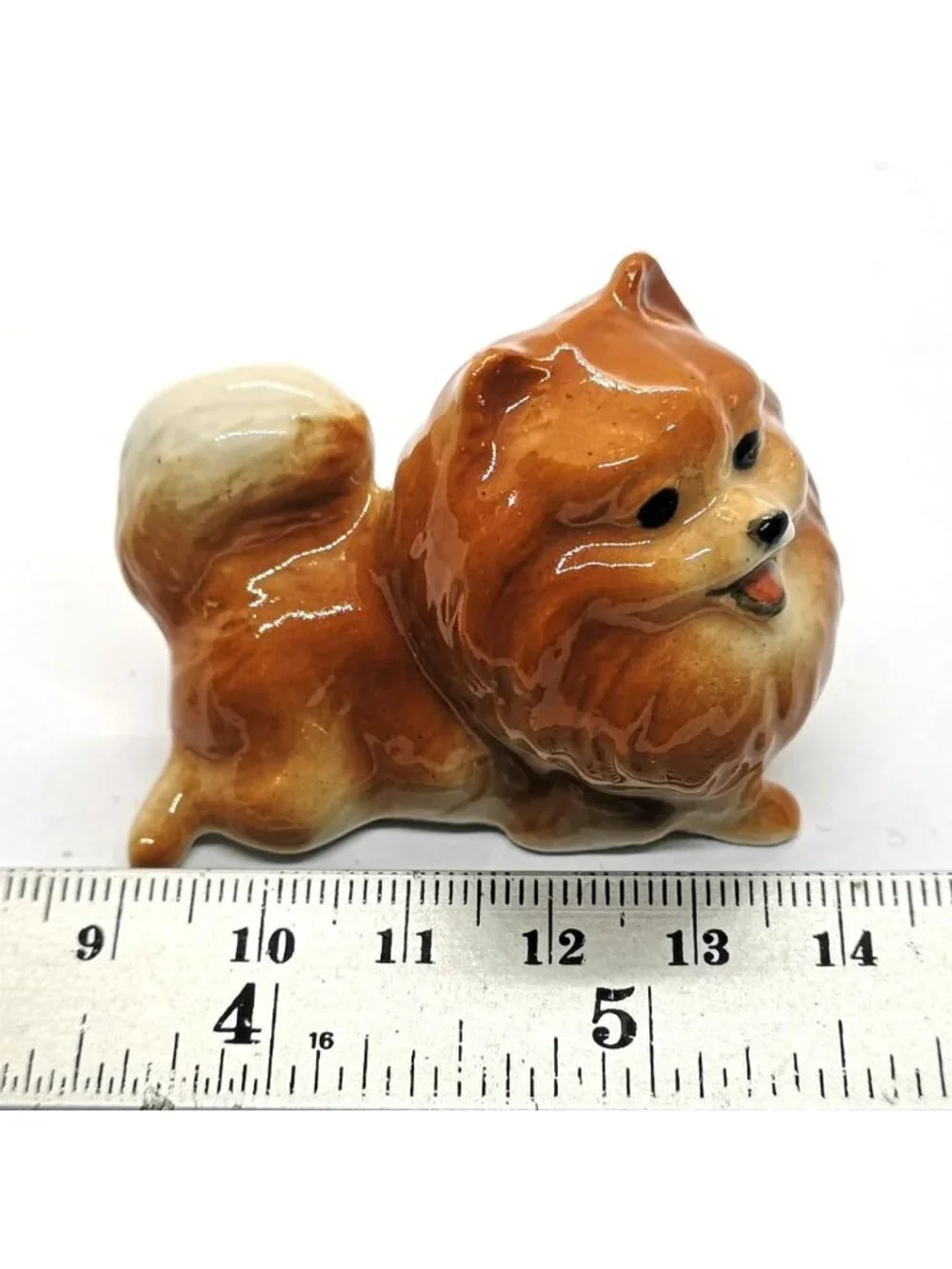 Charming Handmade Ceramic Pomeranian Figurine | Cute Dog Lover Shelf Decor